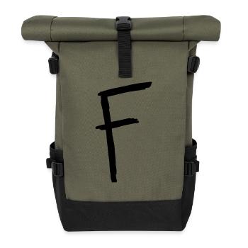 Buchstaben F - Rolltop Rucksack - Olive/Schwarz - Vorne
