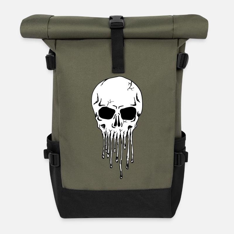Dripping Skull - Rolltop Rucksack - Olive/Schwarz