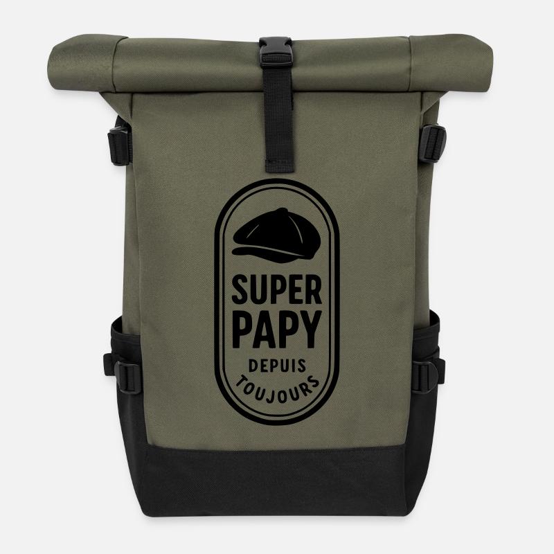 Super Grandpa since always - Roll Top Backpack - olive/black