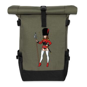 Englischer Wachposten - Rolltop Rucksack - Olive/Schwarz - Vorne