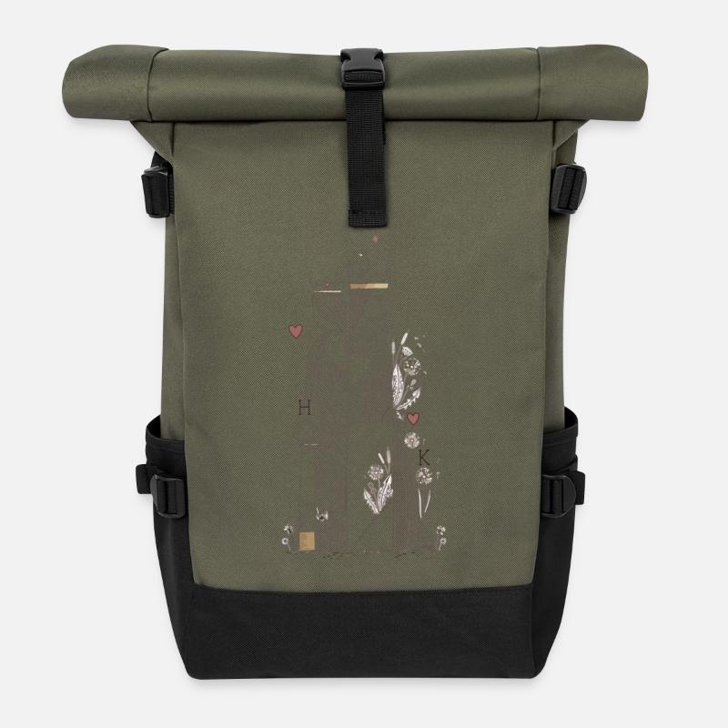 king and queen - Roll Top Backpack - olive/black