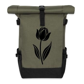 Tulip - Roll Top Backpack - olive/black - Front