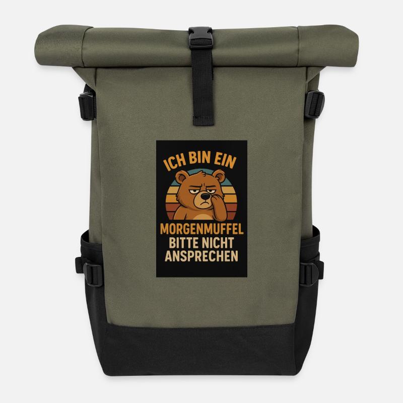 Morgenmuffel - Rolltop Rucksack - Olive/Schwarz