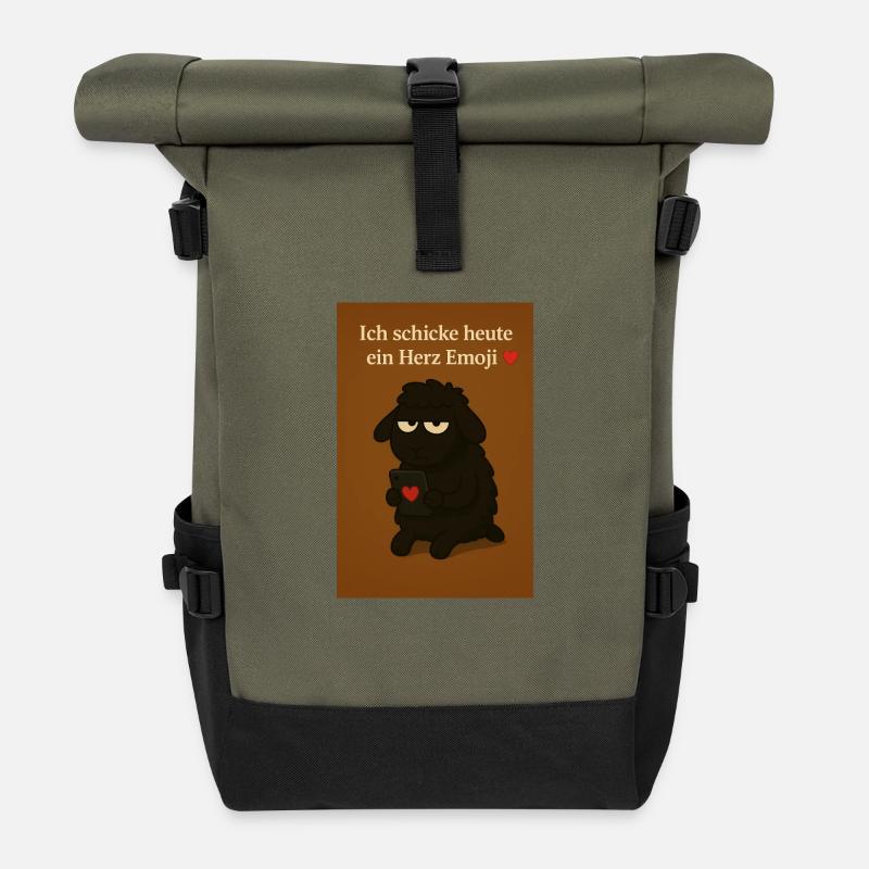 Muffel Schaf Tiktok - Rolltop Rucksack - Olive/Schwarz