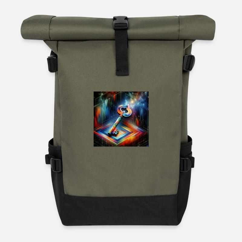 Key - Roll Top Backpack - olive/black