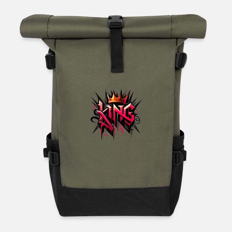 King 1 - Rolltop Rucksack - Olive/Schwarz