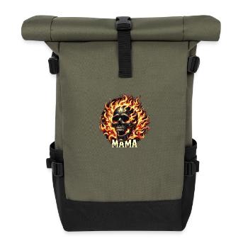 AllYouNeedIsMama - Rolltop Rucksack - Olive/Schwarz - Vorne