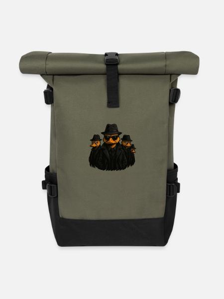 Enten Quack Gang - Rolltop Rucksack - Olive/Schwarz