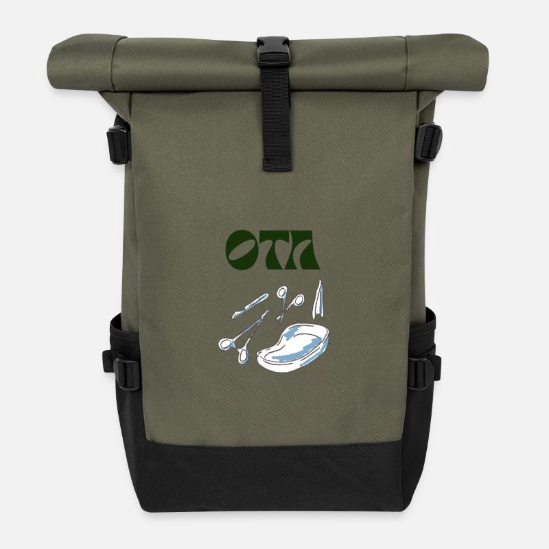 Surgical Assistance Logo - Roll Top Backpack - olive/black