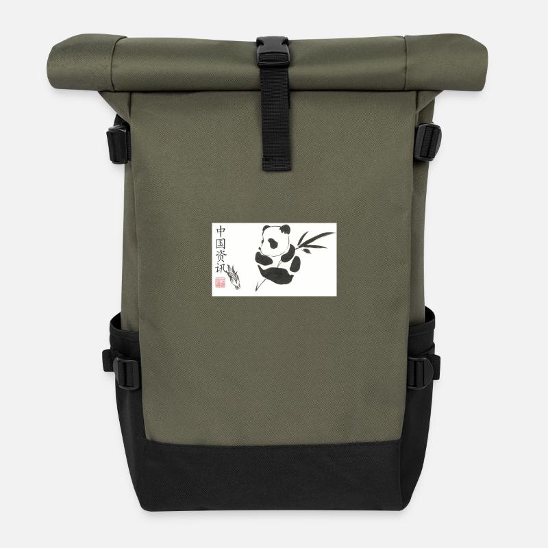Panda - Sac à dos roll top - olive/noir