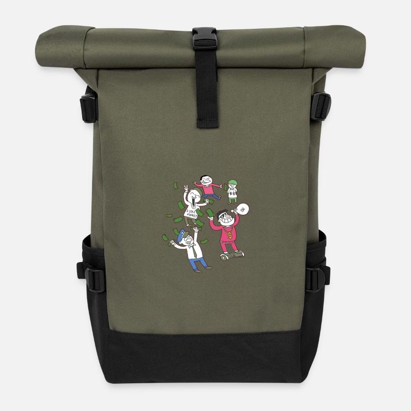 I kike money - Roll Top Backpack - olive/black
