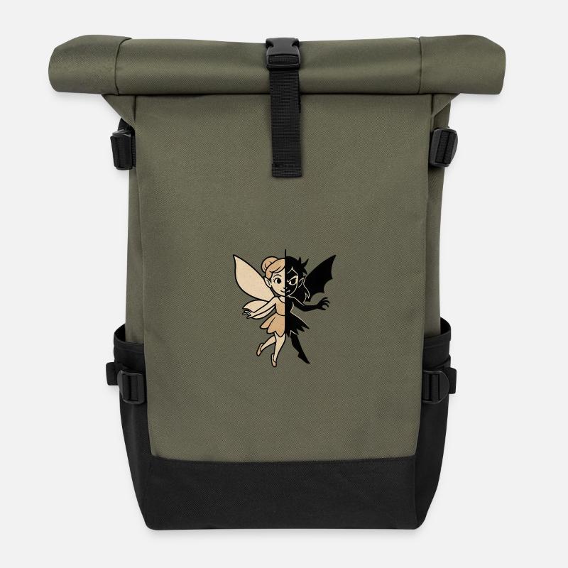 Gute-Böse Fee - Rolltop Rucksack - Olive/Schwarz