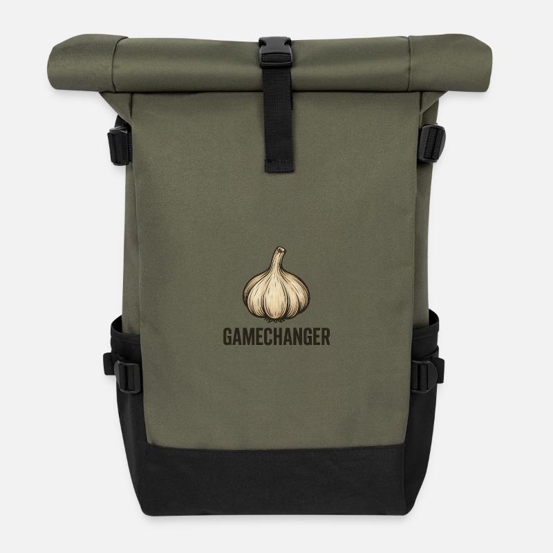 Knoblauchzehe - Rolltop Rucksack - Olive/Schwarz
