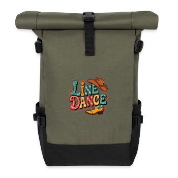 Line Dance mein Hobby - meine Passion - Rolltop Rucksack - Olive/Schwarz - Vorne