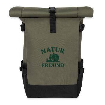 Amoureux de la nature - Sac à dos roll top - olive/noir - Devant