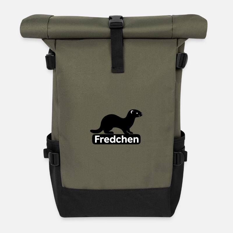 Fredchen_Frettchen - Roll Top Backpack - olive/black