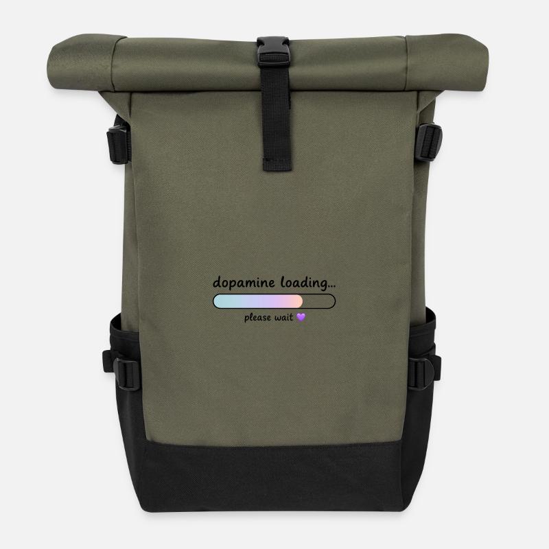 Dopamin-Ladegradient - Rolltop Rucksack - Olive/Schwarz