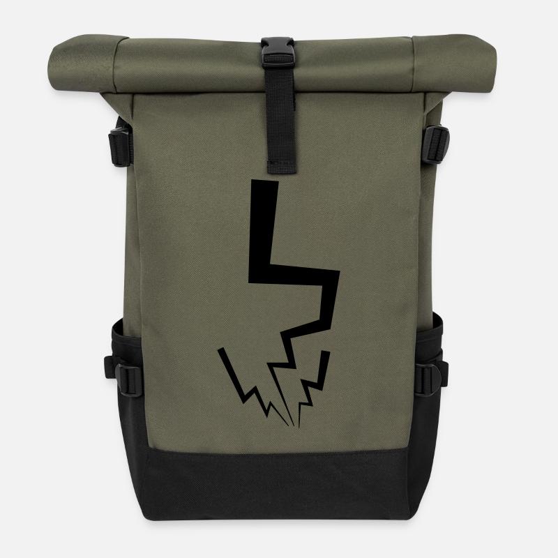 Lightning - Roll Top Backpack - olive/black