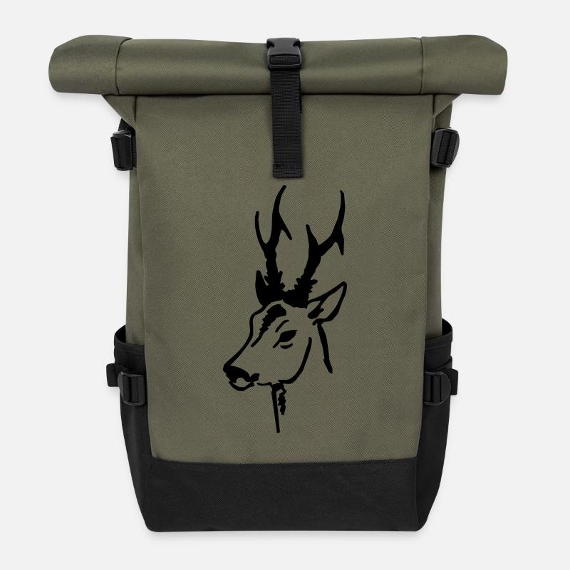 Roe - Roll Top Backpack - olive/black