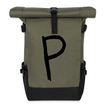 Buchstaben P - Rolltop Rucksack - Olive/Schwarz - Vorne