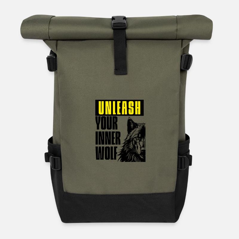 Libérez le loup - Sac à dos roll top - olive/noir