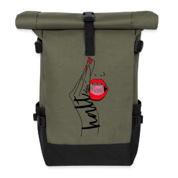 Shut up - Roll Top Backpack - olive/black - Front