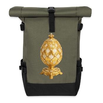 Golden Fabergé Egg Art - Roll Top Backpack - olive/black - Front
