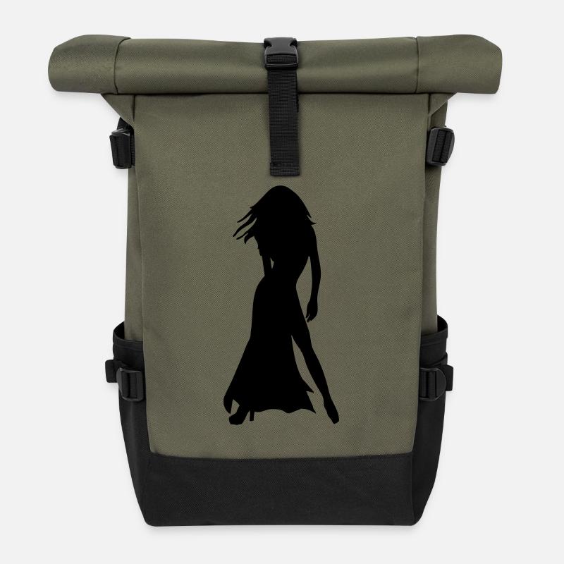 Cool girl - Rolltop Rucksack - Olive/Schwarz