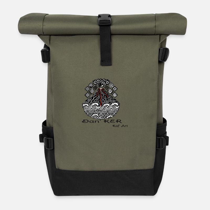 974 DAN KER 2 - Rolltop Rucksack - Olive/Schwarz