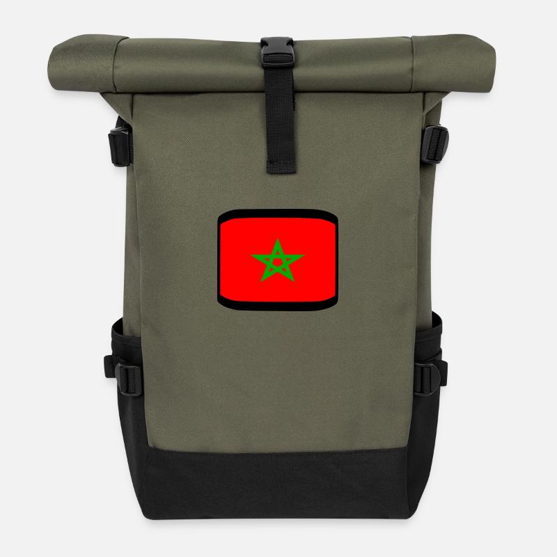 Marokko - Rolltop Rucksack - Olive/Schwarz