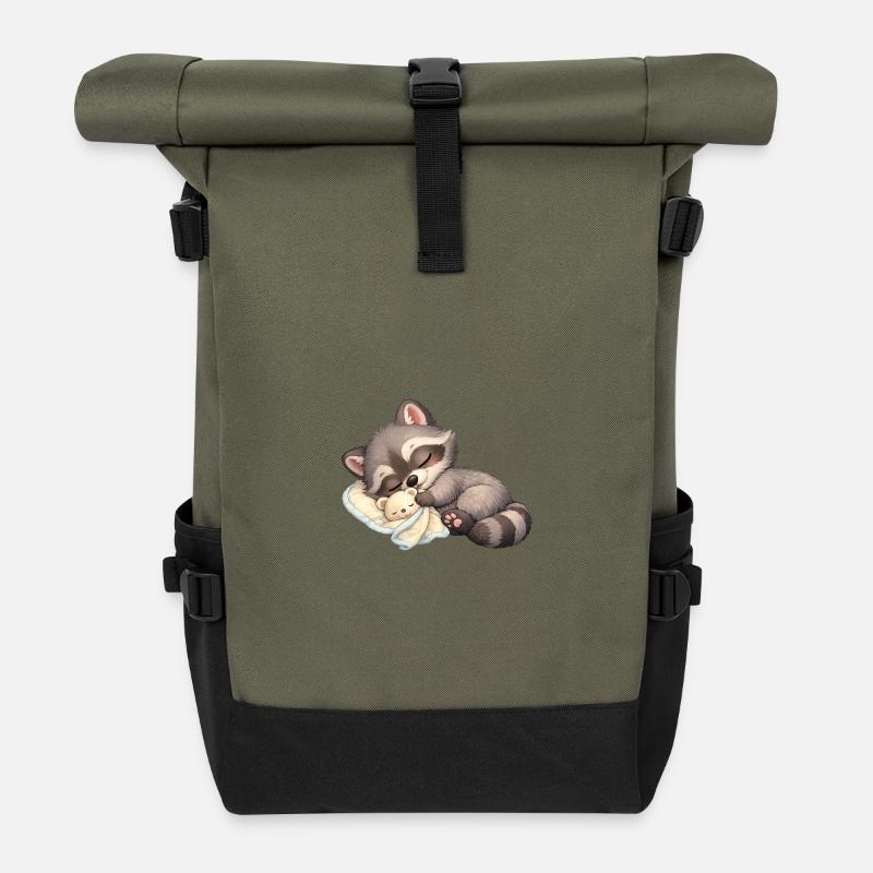 Baby Oskar with comforter - Roll Top Backpack - olive/black