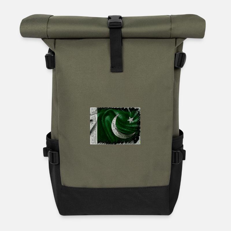Drapeau pakistanais - Sac à dos roll top - olive/noir