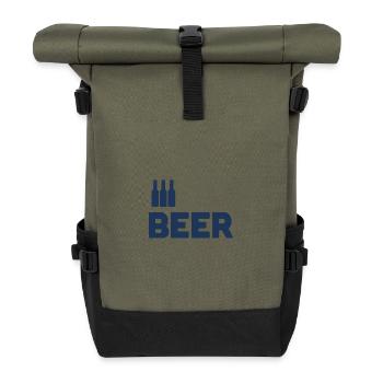 Bierliebhaber - Rolltop Rucksack - Olive/Schwarz - Vorne