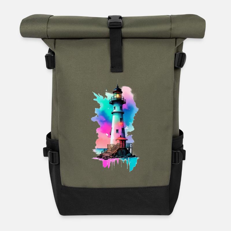 Phare - Sac à dos roll top - olive/noir