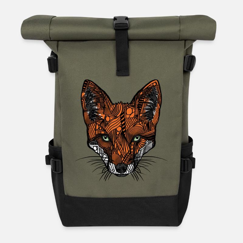 Fox - Roll Top Backpack - olive/black