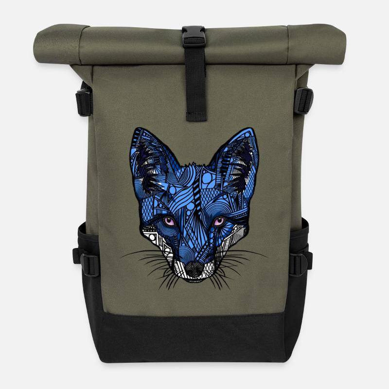 blue fox - Roll Top Backpack - olive/black