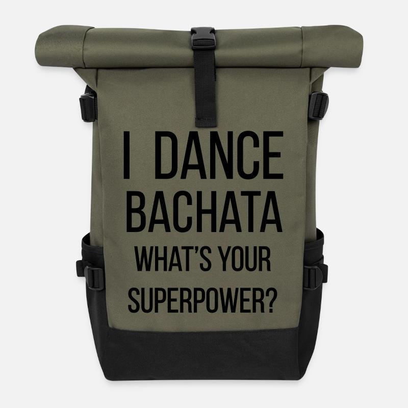 Bachata Supermacht - Rolltop Rucksack - Olive/Schwarz