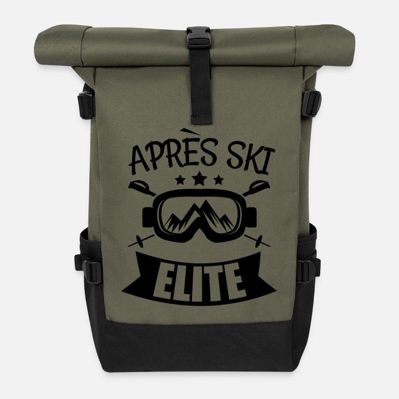 apres ski elite 4 - Rolltop Rucksack - Olive/Schwarz