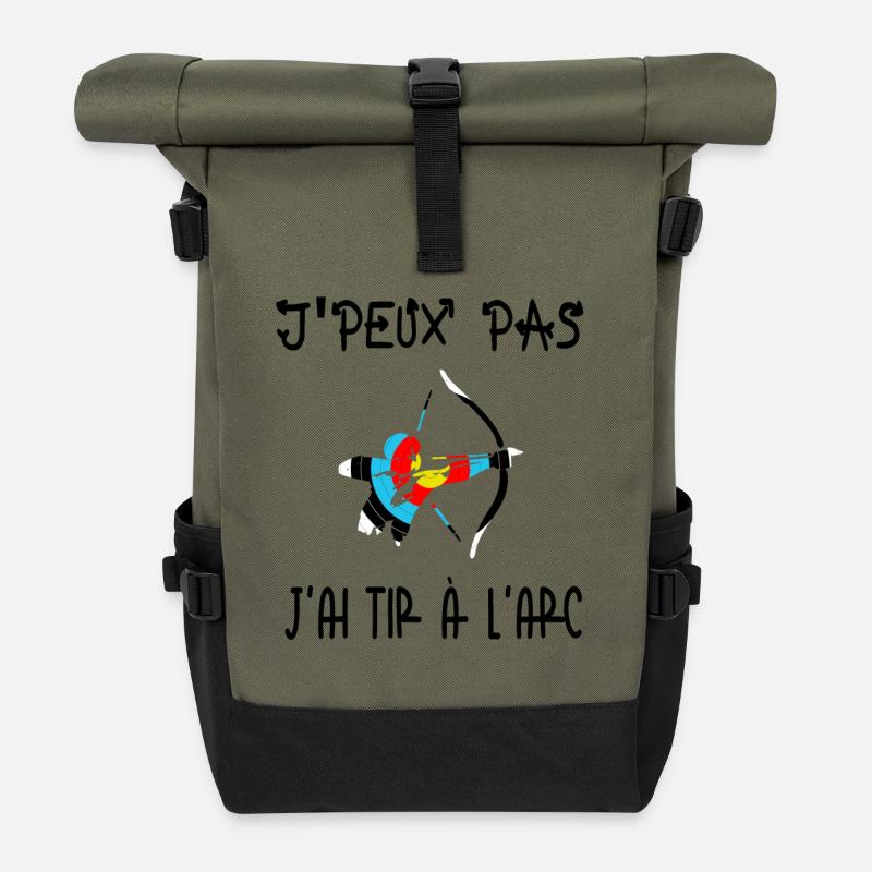 Ich kann nicht Bogenschießen - Rolltop Rucksack - Olive/Schwarz