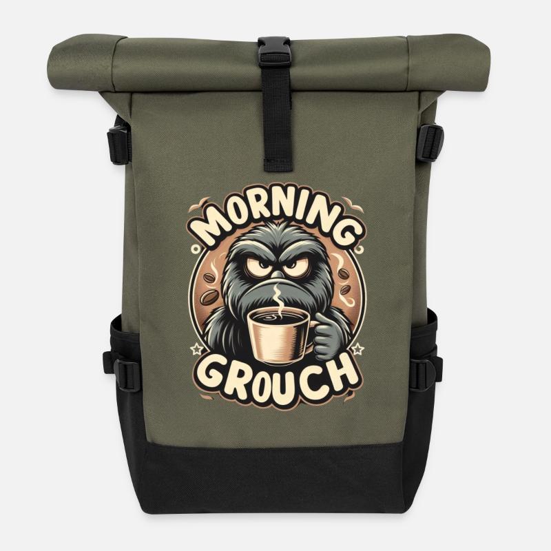 Morgenmuffel - Rolltop Rucksack - Olive/Schwarz