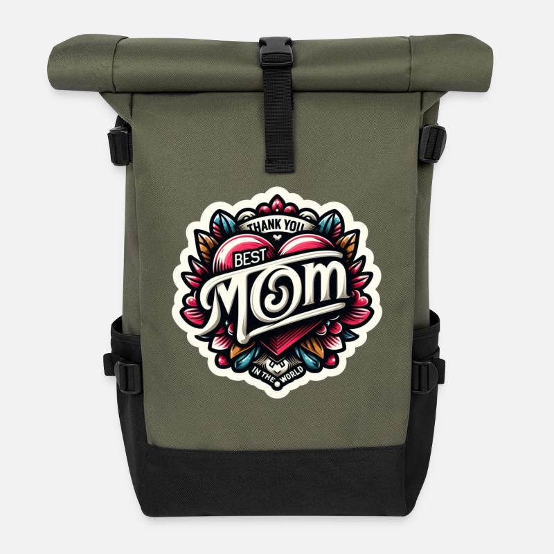 Danke, Mama - Rolltop Rucksack - Olive/Schwarz
