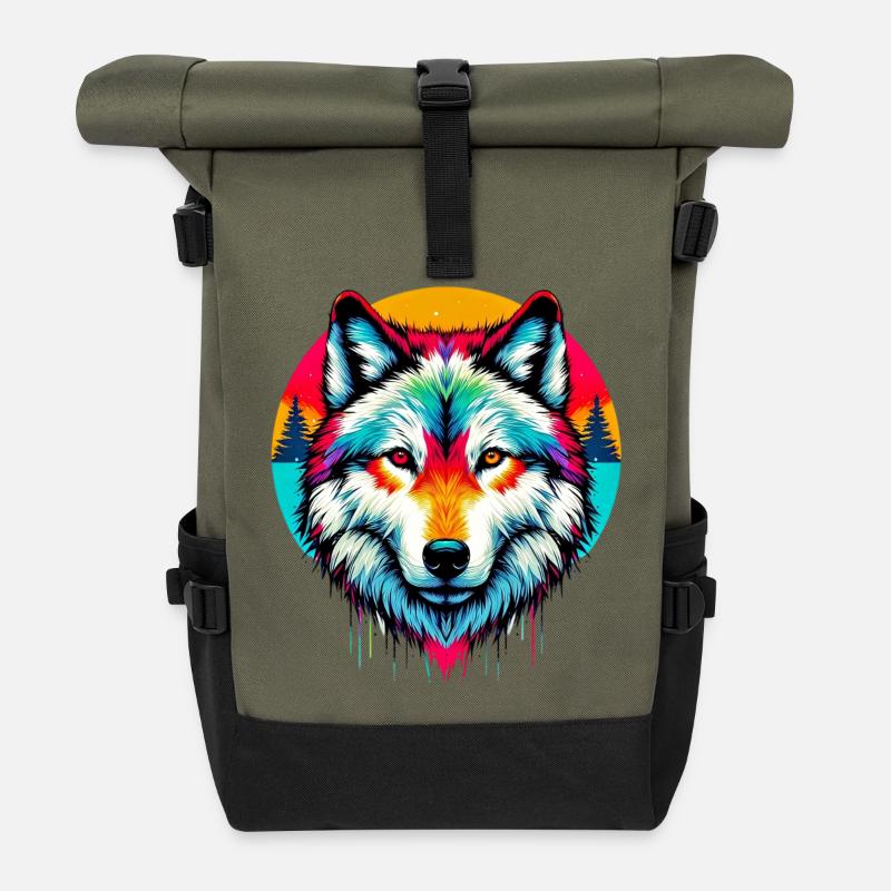 Wolf - Rolltop Rucksack - Olive/Schwarz