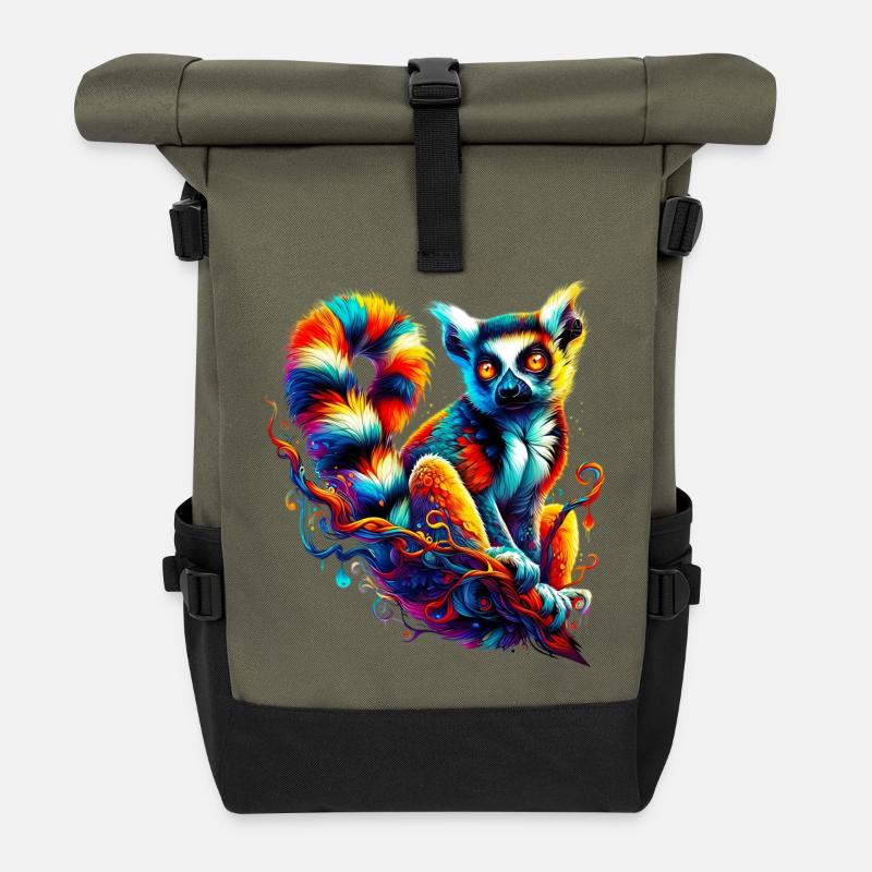 Lemur - Rolltop Rucksack - Olive/Schwarz