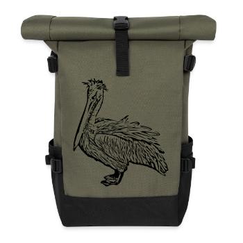Pélicans Oiseaux Oiseaux Pelecanus - Sac à dos roll top - olive/noir - Devant