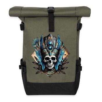 Skull that embodies the mystical aura - Roll Top Backpack - olive/black - Front