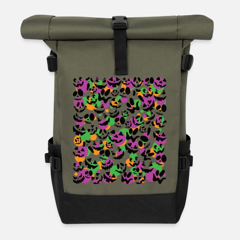 Fête fantôme. - Sac à dos roll top - olive/noir