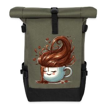 Good Mood Coffee Mug Gift - Roll Top Backpack - olive/black - Front
