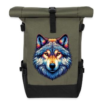 Loup - Sac à dos roll top - olive/noir - Devant