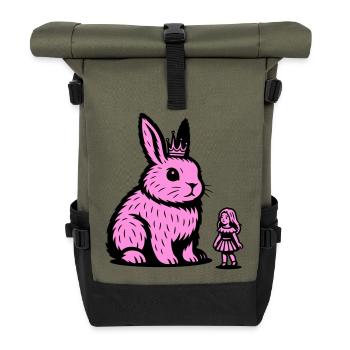 Hasenprinzessin - Rolltop Rucksack - Olive/Schwarz - Vorne