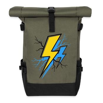 Blue Yellow Ray - Roll Top Backpack - olive/black - Front